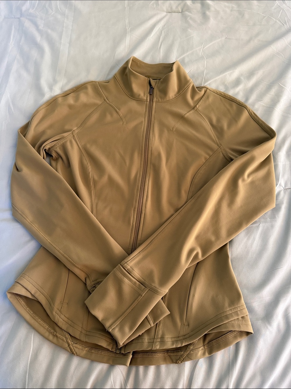 lululemon athletica women's tan zip-up utility jacket size 6